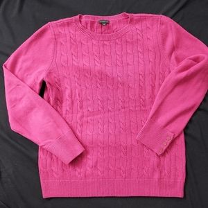 Talbots XL Cable Knit Pullover Sweater Soft Nylon Lambswool Blend